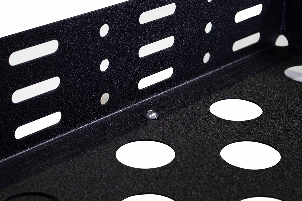 Close-up view of Fishbone Offroad's Universal Cargo Basket showcasing its durable two-stage powder coat.