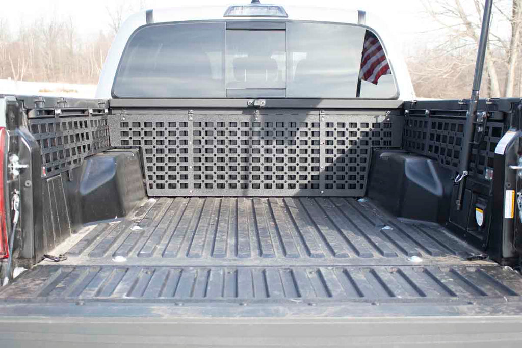 Installed Black MOLLE Panels for Toyota Tacoma - Short Bed