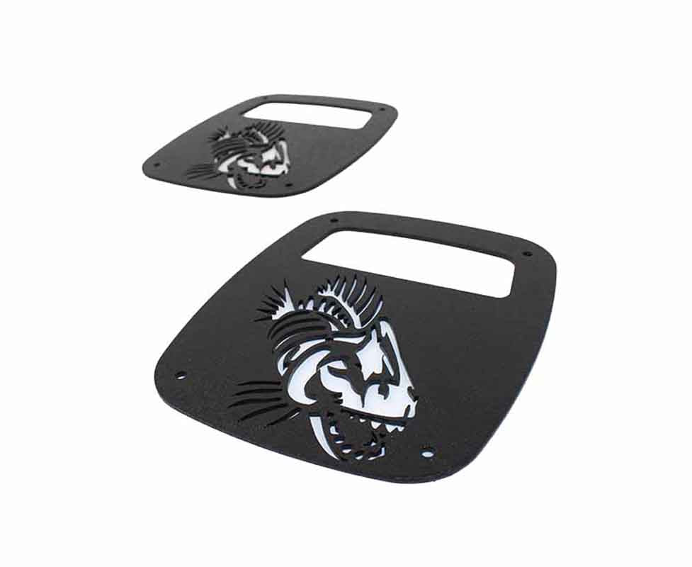Fishbone Tail Light Covers Fits 1976 to 2006 CJ, YJ and TJ Wrangler, Rubicon and Unlimited