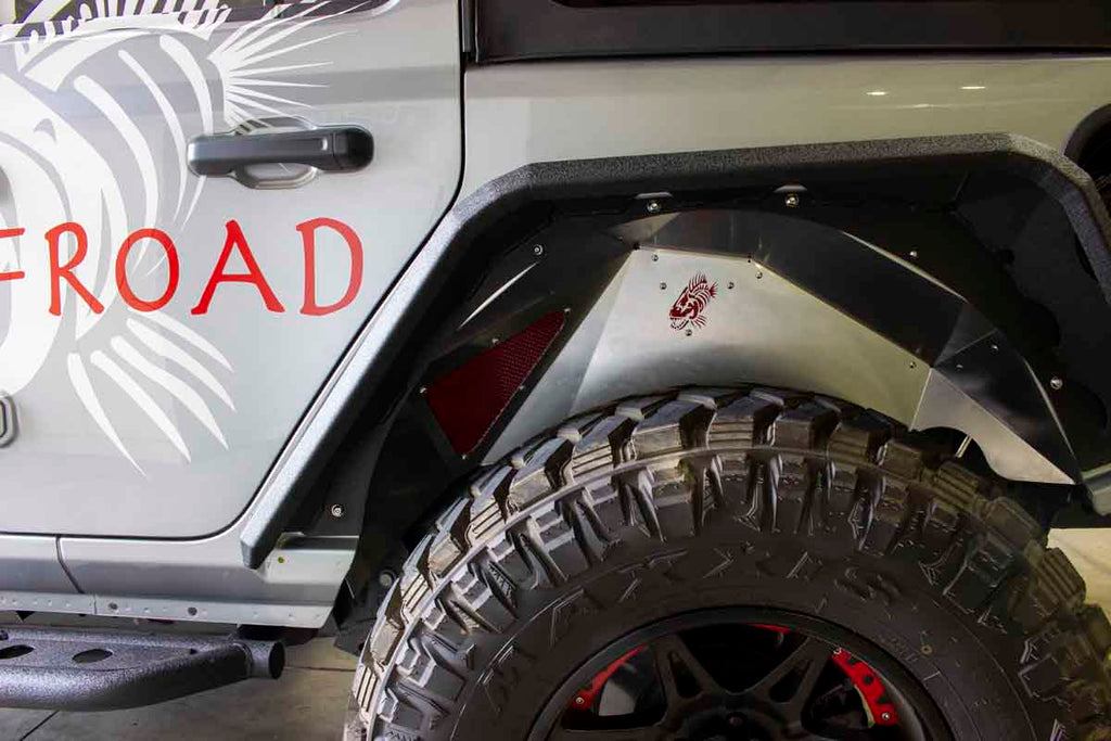 Fishbone JL RAW Aluminum Inner Fenders - Legacy Model Fits 2018 to Current JL Wrangler, Rubicon and Unlimited