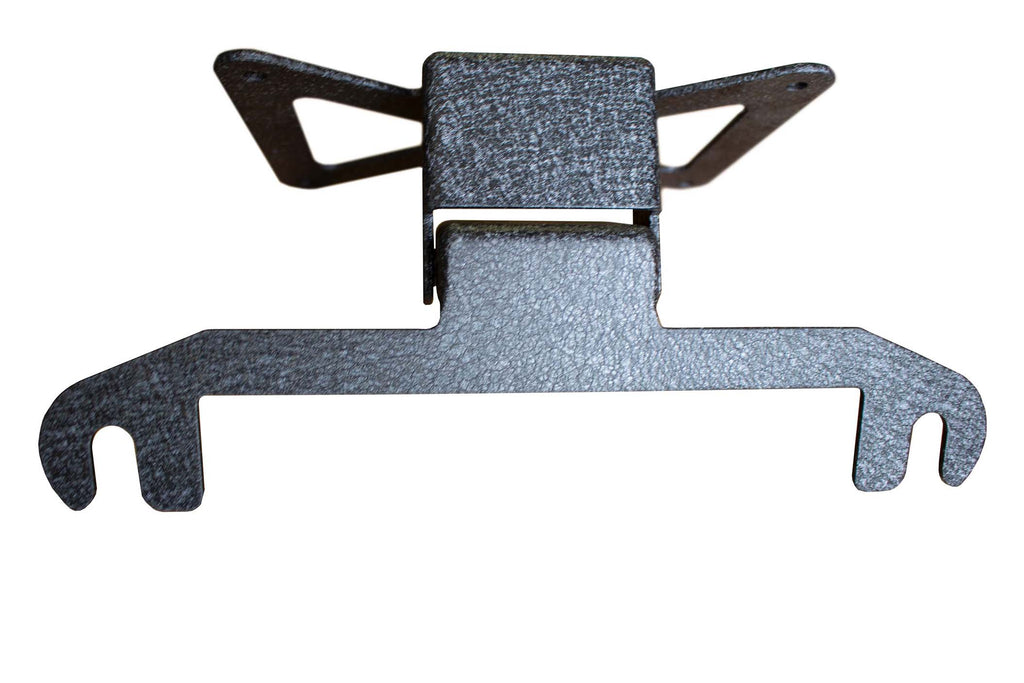 Fishbone Offroad black powder-coated fairlead license plate mount