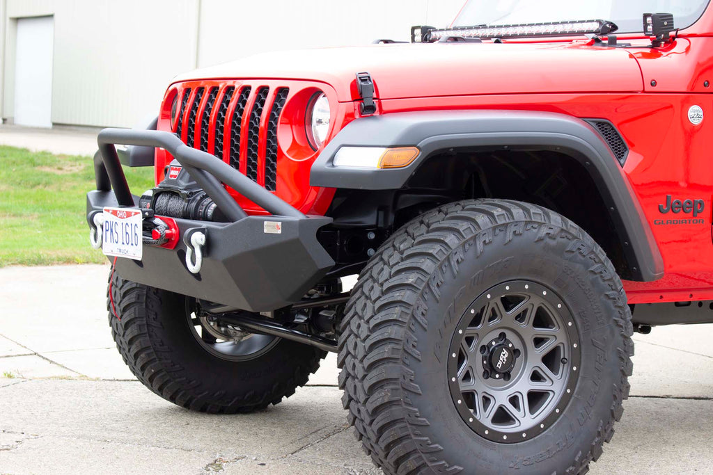 Fishbone Offroad black powder-coated fairlead license plate mount