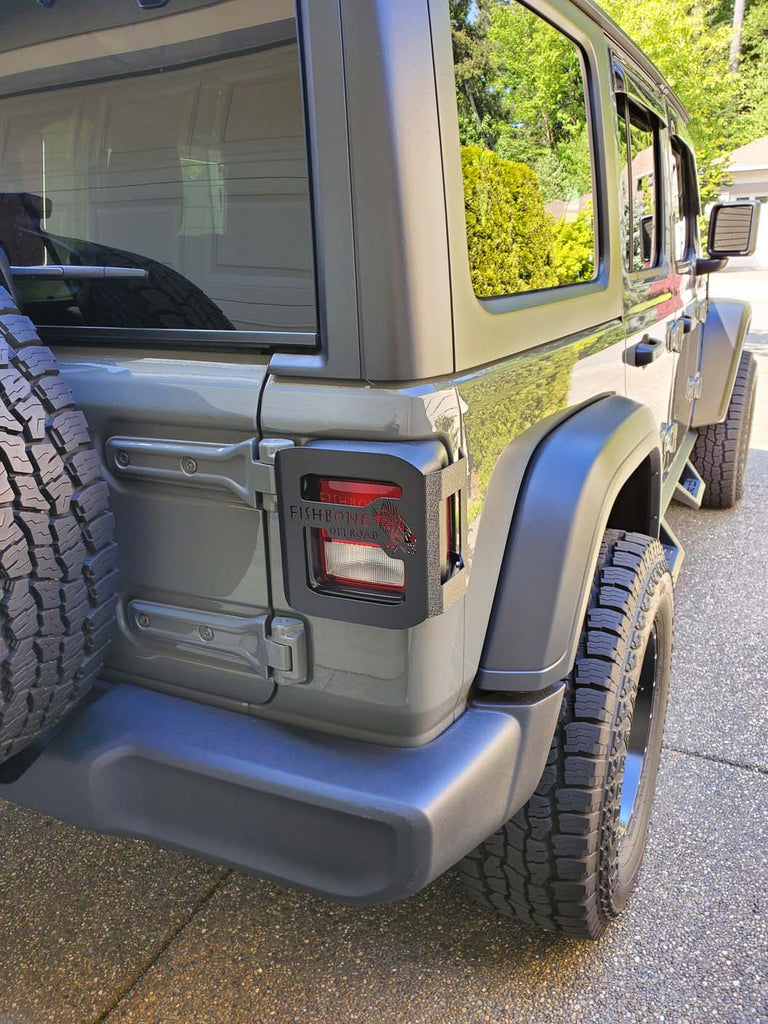 Fishbone Tail Light Guards Fits 2018 to Current JL Wrangler, Rubicon and Unlimited