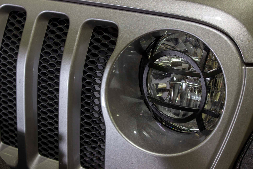 Fishbone Aluminum Headlight Guards Fits ‘18 - Current JL Wrangler, Rubicon and Unlimited, ‘20 - Current JT Gladiator