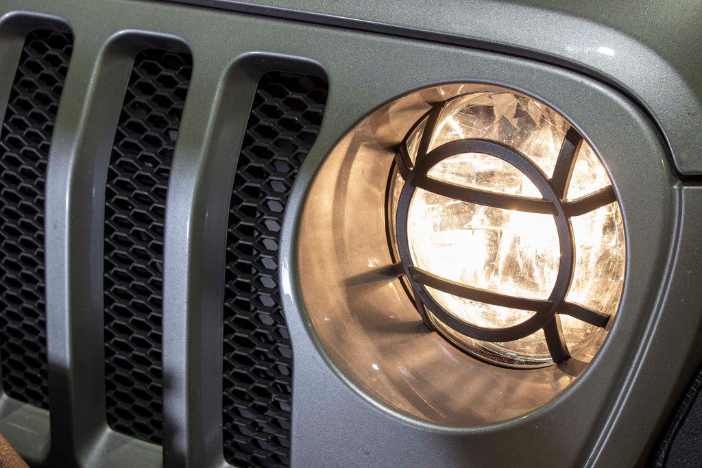 Fishbone Aluminum Headlight Guards Fits ‘18 - Current JL Wrangler, Rubicon and Unlimited, ‘20 - Current JT Gladiator