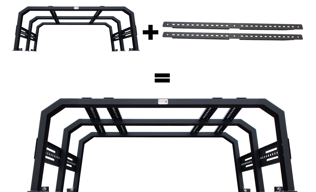 Additional Top Rails for 61" Fishbone Tackle Racks fits ‘20 - Current JT Gladiator, ’05 - Current Toyota Tacoma, ’15 - Current Ford F-150, ‘07 – ‘13 Toyota Tundra