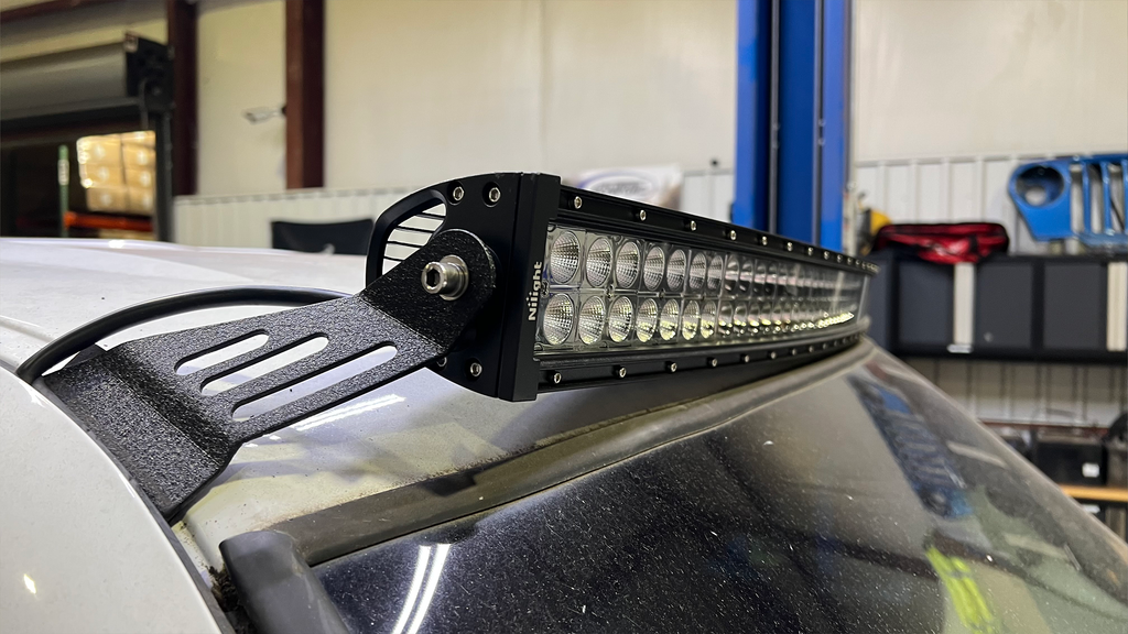 Sleek black Roof Mounted Lightbar Bracket on a Chevy Silverado