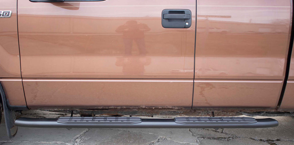 5-inch oval side steps with traction pads