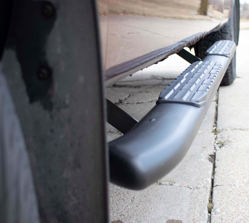 5-inch oval side steps with traction pads