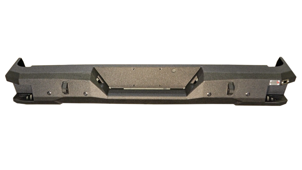 Durable and stylish Fishbone Offroad Rear Recovery Step Bumper for 2009-2014 Ford F-150, showcasing integrated steps and a built-in bottle opener.