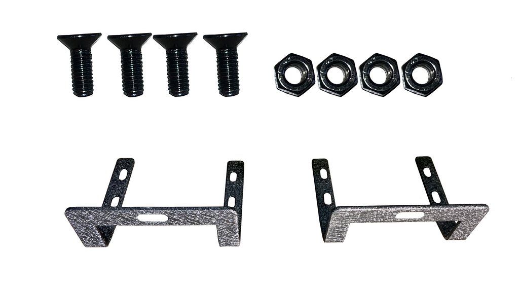 A raw steel rear bed mount designed for 2004-2012 Chevy Colorado and GMC Canyon, with a heavy-duty design and included support bracket for weld-on installation