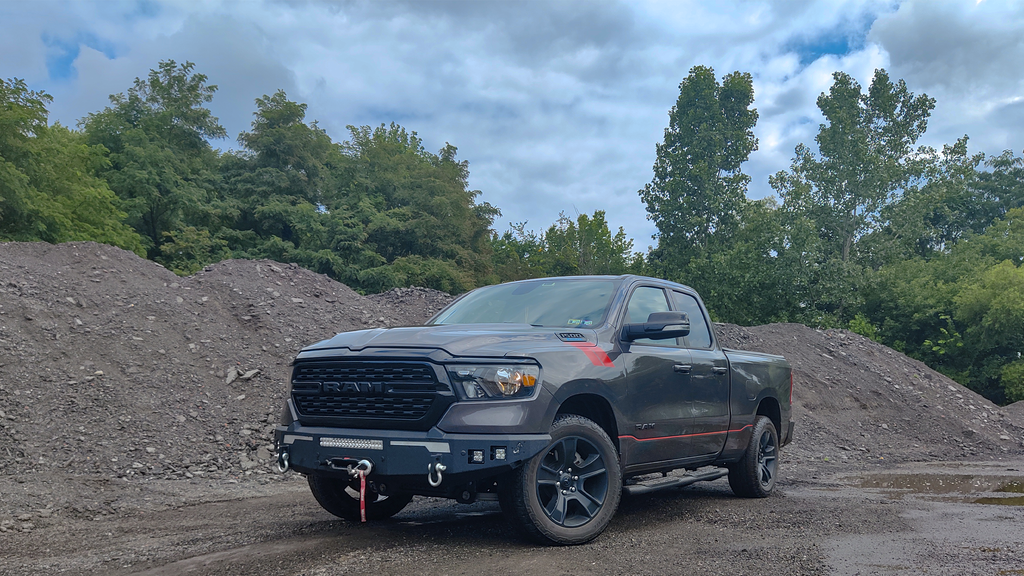 Slim fit design of the Pike Front Bumper on the Ram 1500