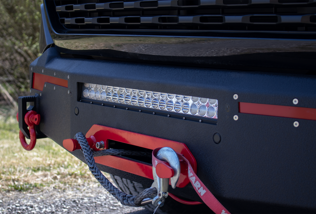 Winch Plate bolted into the FB22400 Ram 1500 Pike Front Bumper