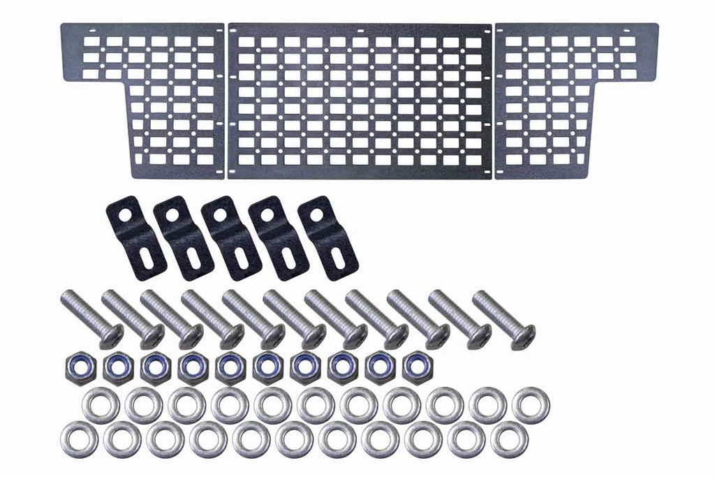 Black Front Bed Wall Molle Panel - 5' Bed Fits 2016+ Toyota Tacoma - Short 5' Bed with included hardware