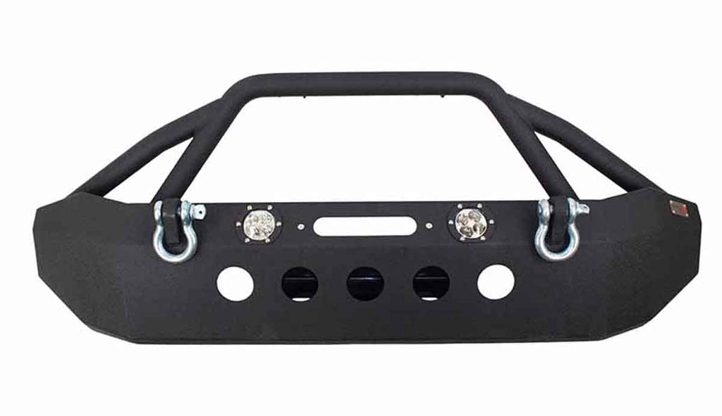 Fishbone Front Full Width Winch Bumper with LED's Fits 2007 to 2018 JK Wrangler, Rubicon and Unlimited