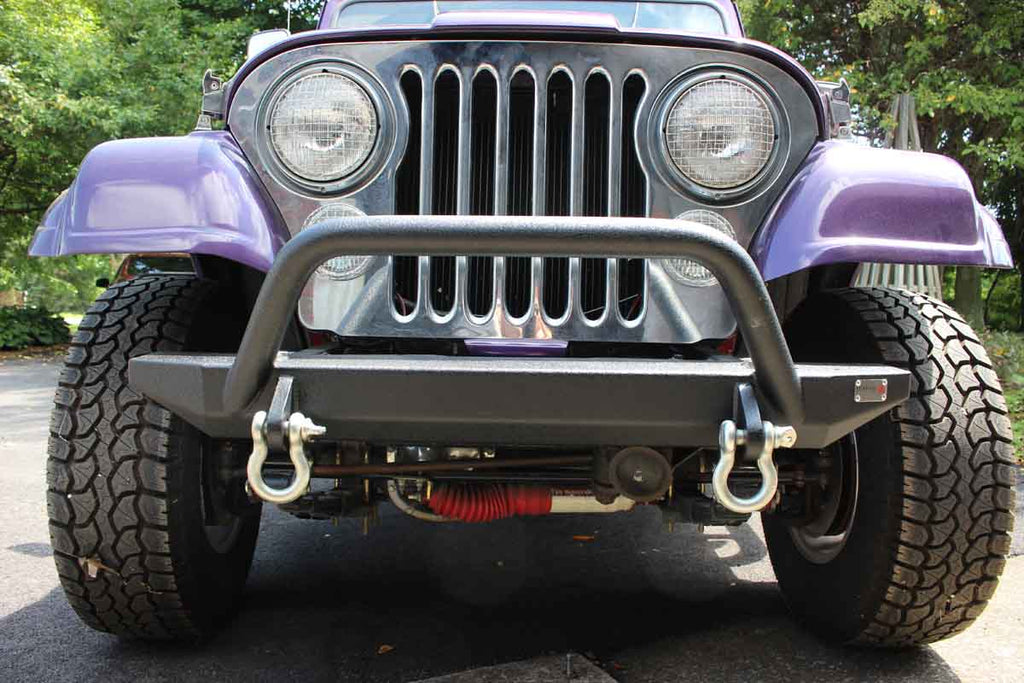 Piranha Front Bumper with Tube Guard Fits 1976 to 1995 CJ7 and YJ Wrangler