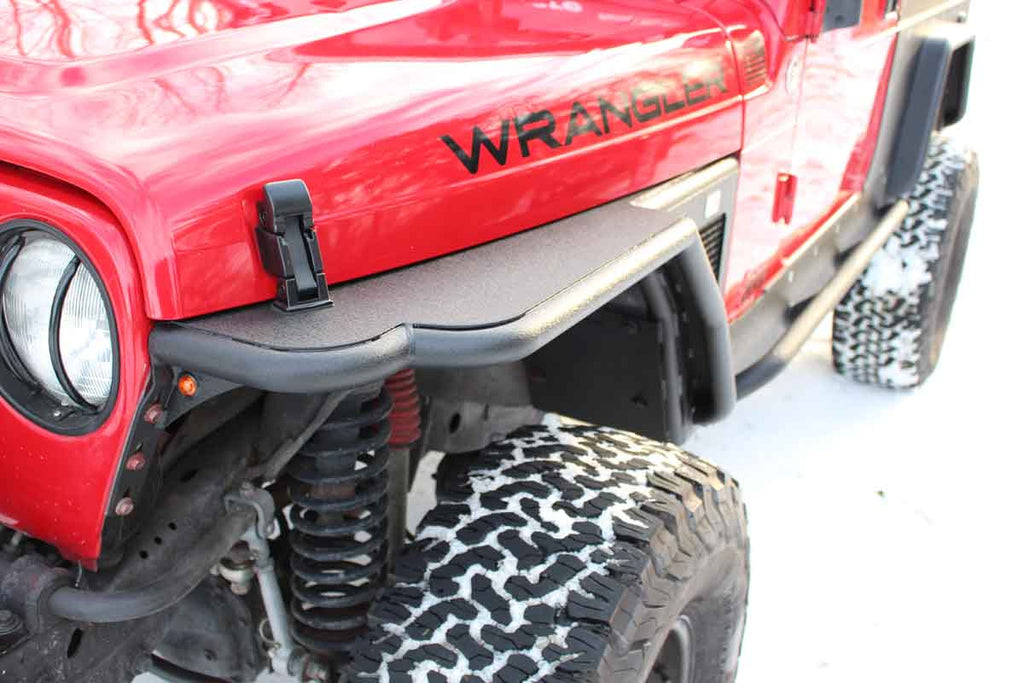 Fishbone Front and Rear Tube Fender Set Fits 1997 to 2006 TJ Wrangler, Rubicon and Unlimited