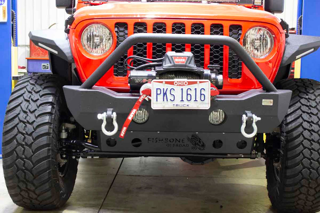 Mako Front Bumper Skid Plate Fits 2018 to Current JL Wrangler, Unlimited, Rubicon, 2020 to Current JT Gladiator, Unlimited, Rubicon