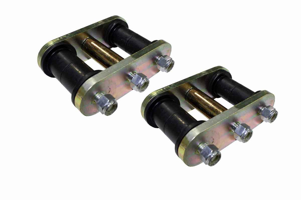 Fishbone Offroad Heavy Duty Shackles made of zinc-plated 3/8" thick steel, designed specifically for the 1987-1995 Jeep Wrangler YJ