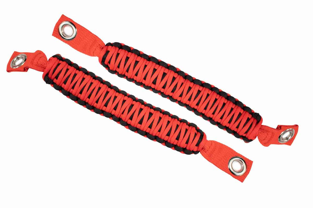 ParaCord Grab Handles for A-Pillar and Sound Bar (Red) Fits 2007 to 2018 JK Wrangler, Rubicon and Unlimited
