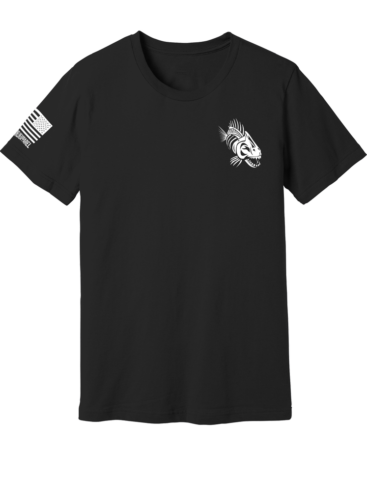 Fishbone Offroad Schematic T-Shirt - Unisex - Black (Front)